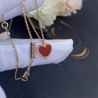 [BLUE TEARS]SWEET CLOVER CARNELIAN HEART NECKLACE