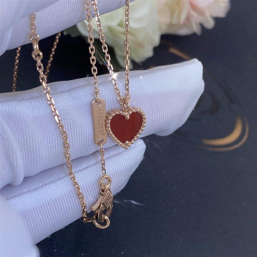[BLUE TEARS]SWEET CLOVER CARNELIAN HEART NECKLACE