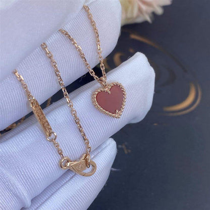 [BLUE TEARS]SWEET CLOVER CARNELIAN HEART NECKLACE