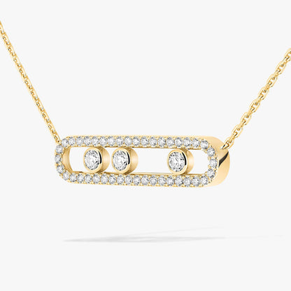 [Blue Tears Jewelry] Move Pave_ Rose Gold Diamond Necklace