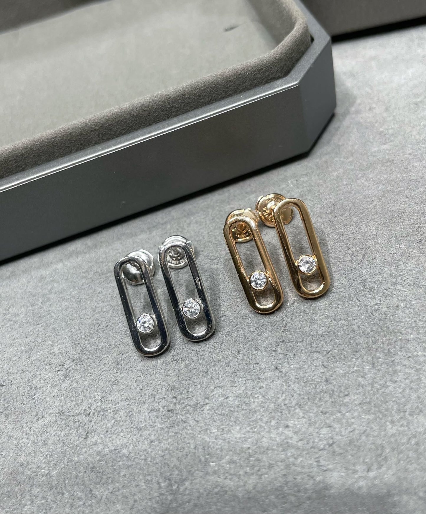 [Blue Tears Jewelry]MOVE UNO SMALL 1 DIAMOND EARRINGS