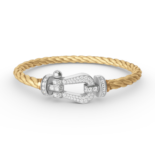 [BLUE TEARS]FORCE LARGE HORSESHOE FULL DIAMOND BRACELET SILVER