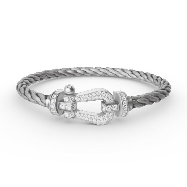 [BLUE TEARS]FORCE LARGE HORSESHOE FULL DIAMOND BRACELET SILVER