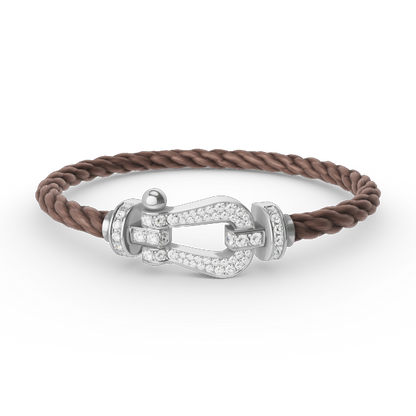 [BLUE TEARS]FORCE LARGE HORSESHOE FULL DIAMOND BRACELET SILVER
