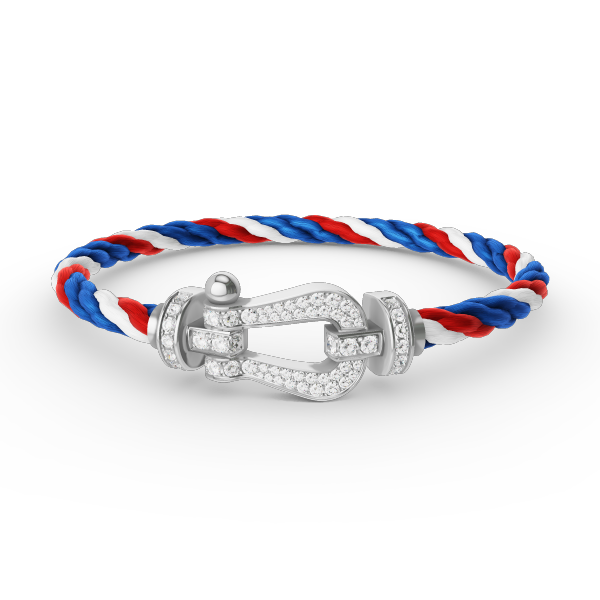 [BLUE TEARS]FORCE LARGE HORSESHOE FULL DIAMOND BRACELET SILVER