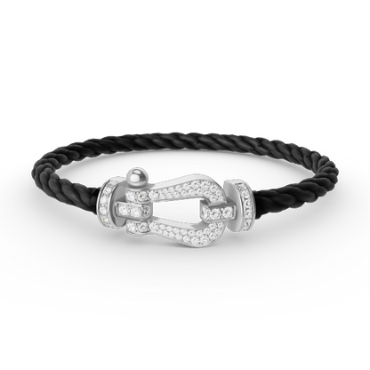 [BLUE TEARS]FORCE LARGE HORSESHOE FULL DIAMOND BRACELET SILVER